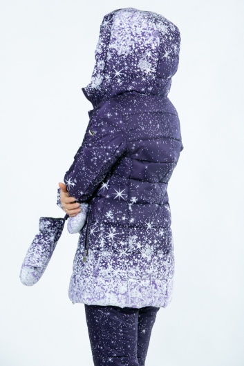 Куртка зимняя м-389 " Звезды " фиолет