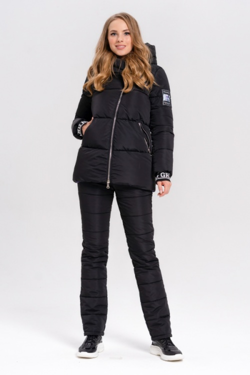 Куртка зимняя М- 475 черно-фиолетовая