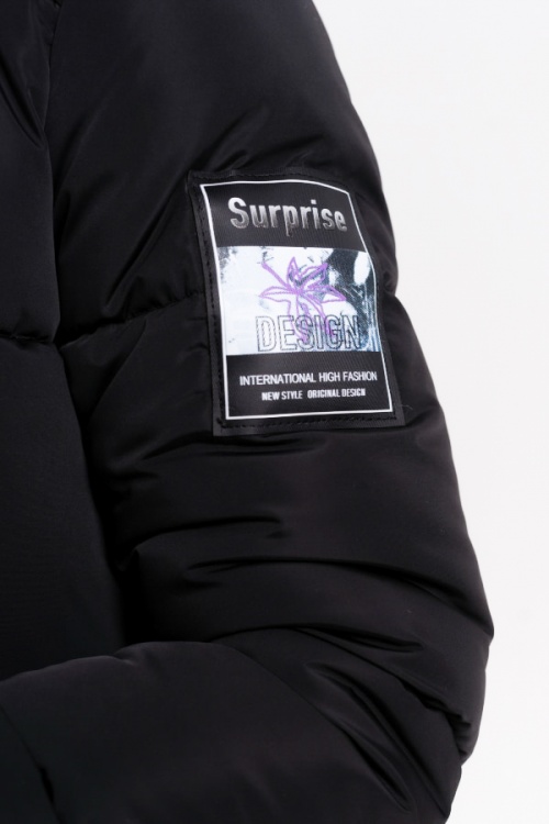 Куртка зимняя М- 475 черно-фиолетовая