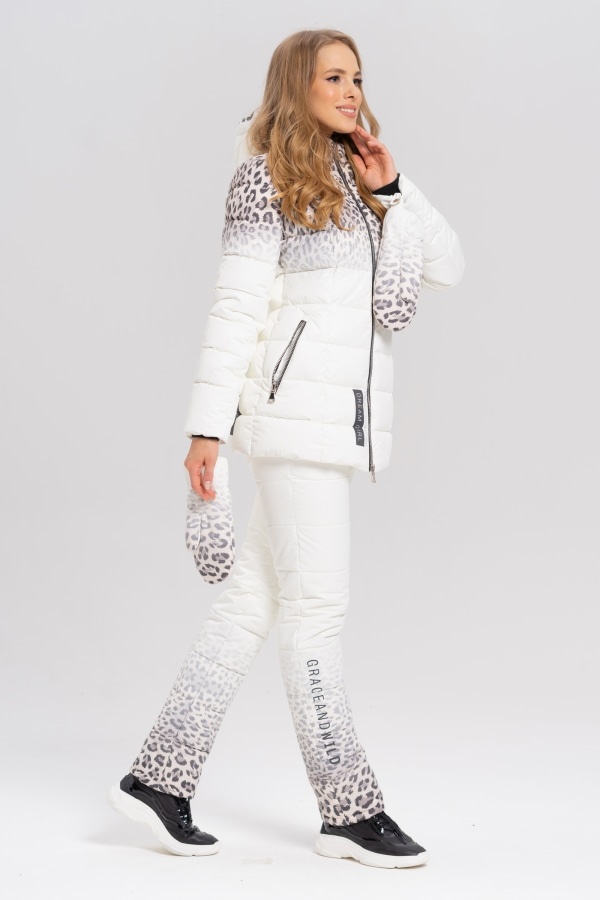Куртка зимняя М-4032 "Леопард" крем