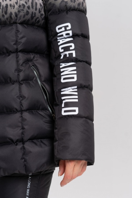 Куртка зимняя М-4032 "Леопард" черный