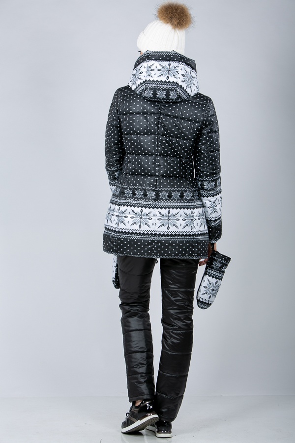 Куртка зимняя м-389 " Снежинка " черная